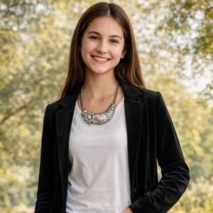 Choker and silver, with a little flower on the side with the rhinestone